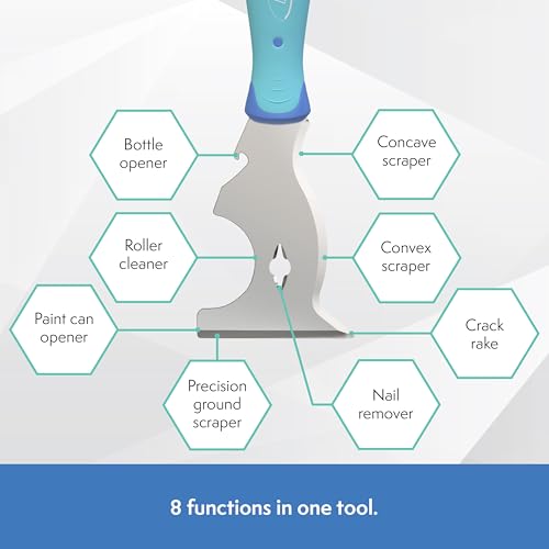 Axus Decor 8-in-1 Multi-Use Painter's Tools - 3" / 75mm - Paint Scraper for Removing Paint and Wallpaper - Ideal for Professional & DIY Projects, Stainless Steel & Ergonomic Handle 4 Axus Decor 8-in-1 Multi-Use Painter's Tools - 3" / 75mm - Paint Scraper for Removing Paint and Wallpaper - Ideal for Professional & DIY Projects, Stainless Steel & Ergonomic Handle - Image 4