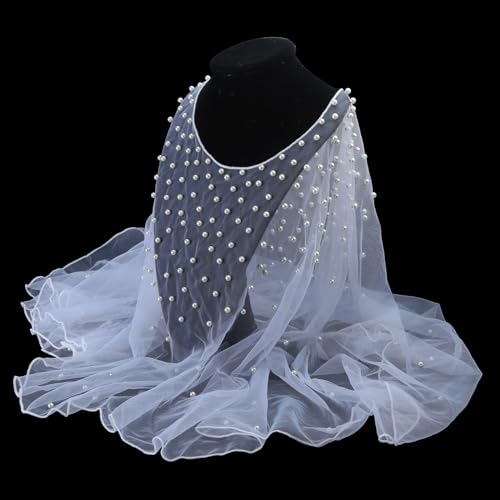 Wedding Accessories Bridal Cloak Pearls Wedding Cape Short Front Long Back Women Wrap Cape Evening Wrap Shawl2