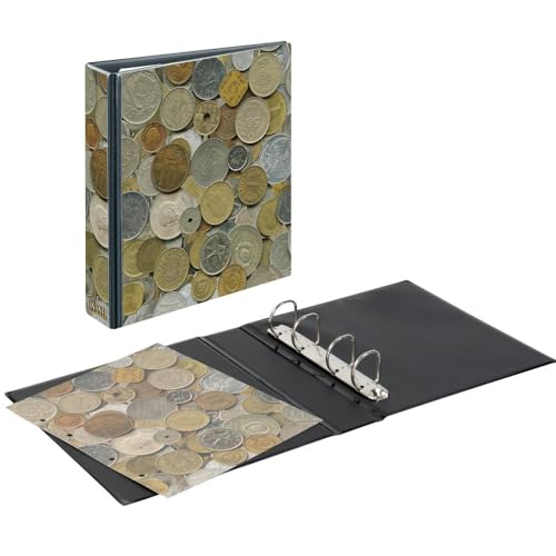 Álbum de monedas vacío sistema PUBLICA M LINDNER carpeta de anillas para numismática