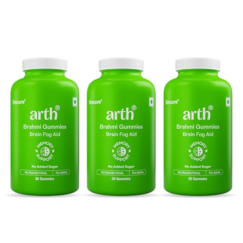Image of Arth Brahmi Gummies for Memory, Focus, Concentration & Brain Fog Support - 90 Gummies for Men & Women | Bacopa Monnieri Supplement | Enhanced Absorption for Mental Clarity, Alertness & Positive Mood