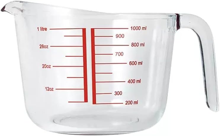 Measuring Cup With Scale Glass High Temperature Resistant Household Kitchen Baking Flour Beaten Egg Milk Ml Measuring Cup (Size : 1000ml)