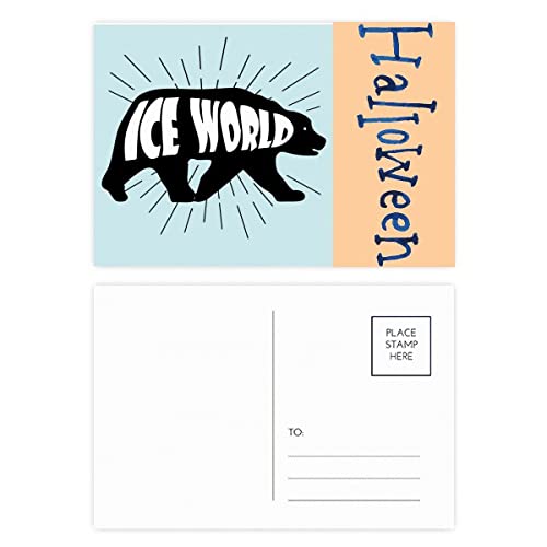 Cartes postales d'Halloween lot de 20 avec illustration contour d'ours noir