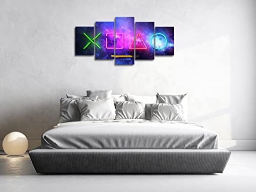 Biufo Gamer Room Pictures Canvas Wall Art Game Decor Game Symbol Print Paintings For Kids Boys Bedroom Decoration (Small, Multi F) #TOP3