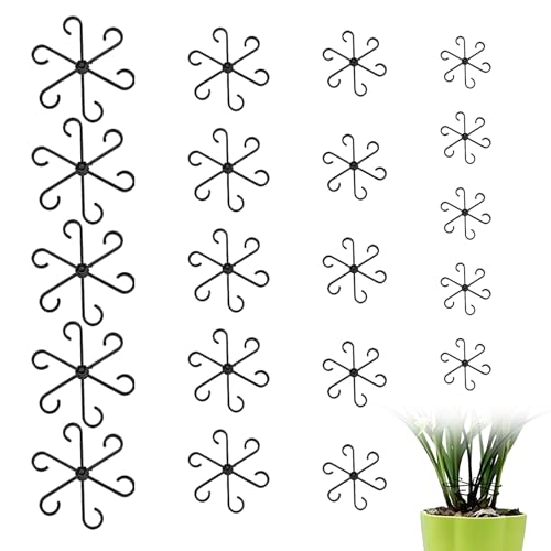 Supporto per Piante, 20 Pezzi in 4 Misure, Supporti per Piante Perenni e Rampicanti, Riutilizzabili, Ideali per Monstera, Rose, Ortensie, Fiori e Pomodori, Anelli di Sostegno in Plastica