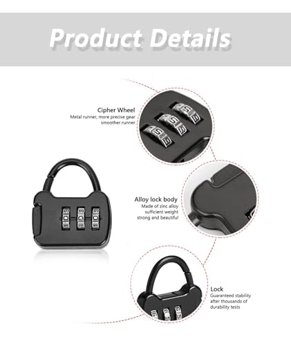 Image of 7 Pcs Number Lock, Number Locks for Door, TSA Locks for Luggage Resettable Pin Number Padlock Smart Lock for Bag Small Lock for School Gym Locker Sports Locker Fence Toolbox Gate Case Hasp Storage