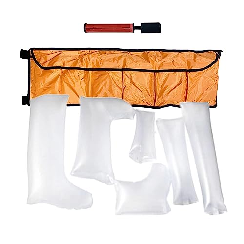 First Aid Air Splint Set, 6 PCS Leg Arm Air Splint First Aid Emergency Kit, Emergency Vacuum Bone Fracture Immobilization Splint with Pump for Arm, Hand, Finger Supports Outdoor Emergency Use