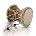 3 Inch Small Handmade Traditional Authentic Wooden & Leather Classical Indian Folk Dumroo Damroo Damaru Hand Drum Percussion Instrument Set, Decorative Collectible Showpiece World Musical Instruments