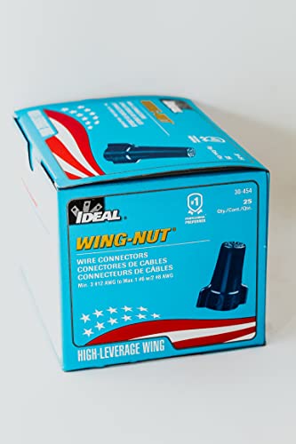 Wing-Nut Wire Connector 600V 14-6 AWG 25 Per Box, Blue