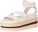  ellesse Elina, Sandalias de Punta Descubierta Mujer, Multicolor (Natural/Off White/Burgundy Nat/Off Wht/Burgundy), 37 EU
