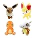 4Pcs / Anime Game Pokemon Pikachu Series 30Cm Lapras Eevee Fennekin Marowak Psyduck Peluche De Juguete 30Cm, Adorable Muñeca De Anime, Regalo De Peluche Suave para Novia