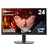 Minifire ゲーミングモニター 24インチ 180Hz 内蔵スピーカー sRGB 110% HDR10 300cd/m² DCI-P3 80% Adaptive Sync FHD 16.7M(8 bits) VESA 75*75mm DP1.4 HDMI ポート (HDMIケーブル付属、MFG24F4S)