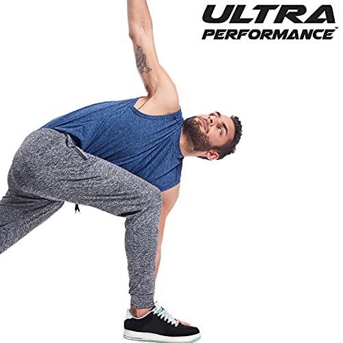 Ultra Performance 3 Pack Athletic Tech Mens Joggers, Track Sweatpants For Men With Zipper Pockets #TOP5