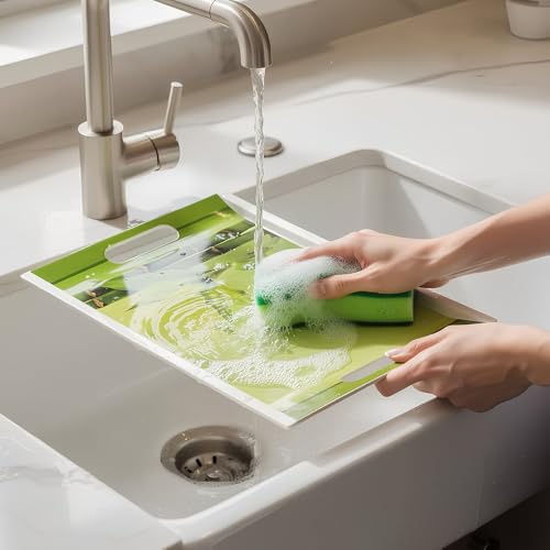 Image of U.P.C. UPC Crystal Melamine Ocean Series Serving Tray, (Multicolor, Small, Medium and Large Size) Set of 3
