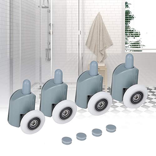 Shower Door Wheels,Sliding Glass Door Rollers,Replacement Shower Pulleys Wheel Door Runners for Home Use (4 pcs)(Single wheel) - Image 3