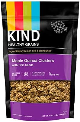 KIND Healthy Grains Clusters, Maple Quinoa with Chia Seeds Granola, Gluten Free, 11 Ounce Bag