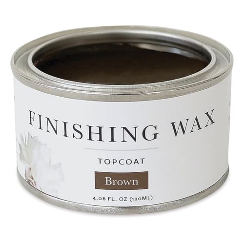 Jolie Finishing Wax - Protective topcoat Paint - Use on interior furniture cabinets walls home decor and accessories - Odor-Free Non-Hazardous - Brown - 120 ml