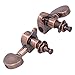 Acouto Guitar Locking Tuners - Metal Tuning Pegs with Design, Elegant Head Knobs for Electric Guitar (Copper Color)