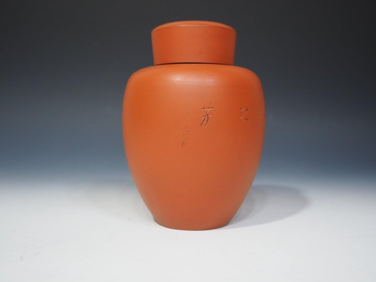 Amazon.co.jp: 【陶元謹製】常滑焼朱泥≪茶入茶心壺茶壷茶壺≫松図彫
