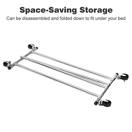 Langria Heavy Duty Garment Rack Commercial Grade Adjustable Clothing Rack Supreme Rolling Rack Steel Adjustable Clothes Rack, Chrome Finish #TOP5