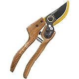 SOLODOTO Premium Holzoptik Gartenschere als Geschenk, – 6× schärfer, Japanischer SK5-Kohlenstoffstahl, Bypass-Schneide, 25 mm Schnittdurchmesser, für trockenes, frisches Holz, Profi Rosenschere