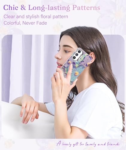 Image of Elzzi Compatible with Samsung S25 Ultra 5G Case Laser Flower Oil Painting Cute Colorful Blue Ray Bumper with Full Camera Protection Shockproof PC+TPU Glossy Shiny Cover for Girls Women,Green