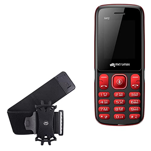 BoxWave Holster Compatible with Micromax X412 - ActiveStretch Sport Armband, Adjustable Armband for Workout and Running - Jet Black