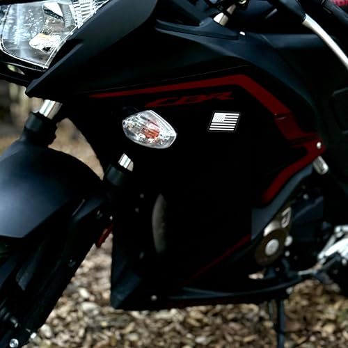 Image of Elektroplate 2 Mini Inverted American Flag OEM Chrome Emblems for Motorcycles, Watercrafts, and Decorations | Universal Fit at 2.2 inch x 1.4 inch | Weatherproof | 2-Pack