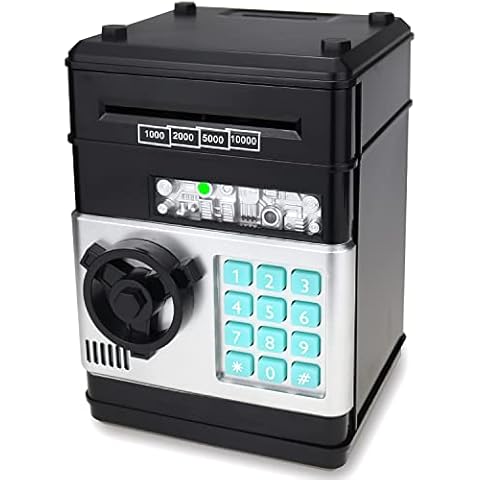 Yoego Piggy Bank for Kids,Electronic Password Piggy Bank Kids Safe Bank Mini ATM Piggy Bank Toy for 3-14 Year Old Boys and Girls Cover