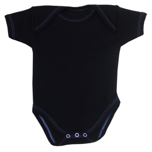 BabyPrem 1 'One' Plain Coloured Baby Bodysuit/Vest Newborn -12 months BLACK 6-9