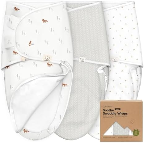 KeaBabies Newborn Swaddles with Zippers, 3pk Baby Swaddle (Forest, 0-3M)