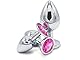 Analplug Set Premium 3 Größen Buttplugs aus Metall, Komfortabel & Sicher, Analspielzeuge für Männer und Frauen, Hygienisches Anal Toy, Erlebnis für Anfänger & Fortgeschrittene Rosa Farbe