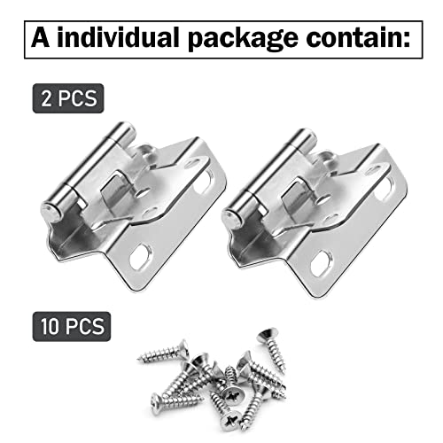 1/2" Overlay Partial Wrap Around Self Closing Hinges, (25 Pairs-50 Pcs) Cabinet Door Hinges For Face Frame Kitchen Cabinets,Brushed Nickel Cabinet Hinges For Kitchen Cabinets #TOP4