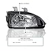 SPEC-D TUNING Black Headlights + Amber Corner Lights Compatible with 1992-1995 Honda Civic 2/3Dr EG Coupe Hatchback L+R Pair Head Light Lamp Assembly