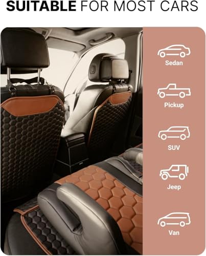 Image of Owleys Set Seat Back Organizer & Car Seat Protector Hexy Waterproof & Non-Slip Protector for Child Car Cushion for Leather and Fabric Seats (Hexy 2pcs)