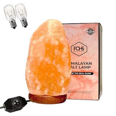 POHS 100% Authentic Natural Himalayan pink Salt 8-10 Inches Lamp Hand Carved/crafted Crystal Rock Salt lamps from Himalayan Mountains Medium (8-10 Inches)