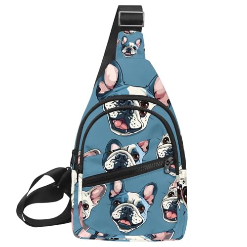 Riñonera cruzada de bulldog francés para correr, entrenar y viajar en talla única