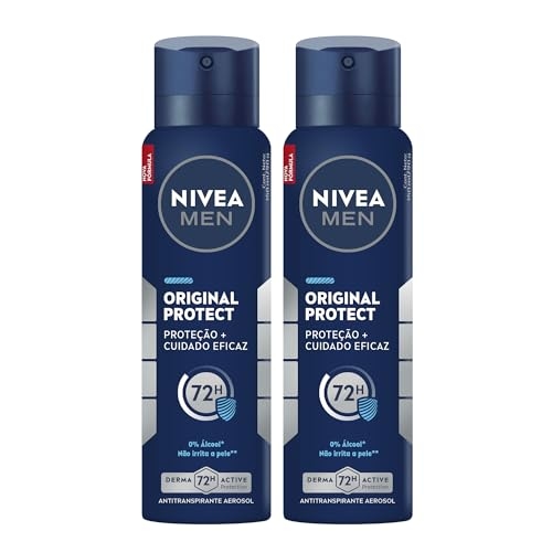 NIVEA MEN Kit Desodorante Antitranspirante Aerossol Original Protect 48h 150ml (2 unidades... NIVEA MEN Kit Desodorante Antitranspirante Aerossol Original Protect 48h 150ml (2 unidades...