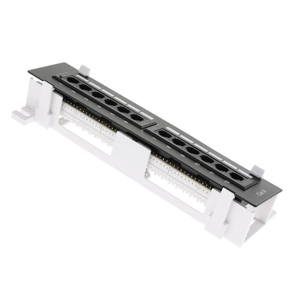 2 set di 12 porte Cat5e/6 non schermati Patch Panel di rete 10 pollici