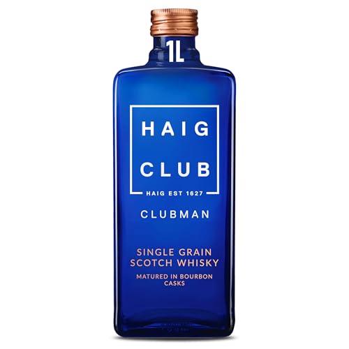 Haig Club Clubman | 40% vol | 1L | Single Grain Scotch Whisky | Notes of Vanilla & Dried Fruit | Smooth & Versatile with a Clean Finish