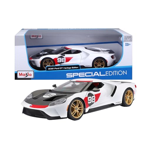 Maisto Ford GT Heritage (2021): Modellauto im Maßstab 1:18, Türen,...