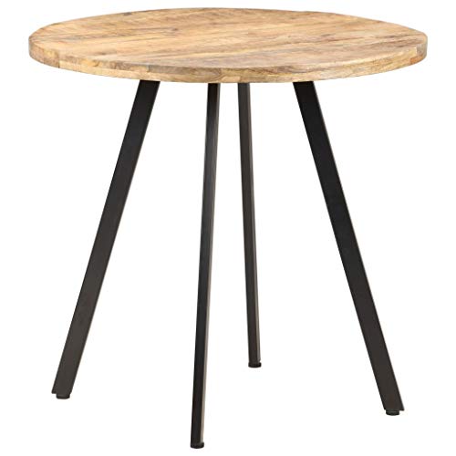 vidaXL Raues Mangoholz Esstisch Industriestil Handgefertigt Küchentisch Esszimmertisch Speisetisch Tisch Esszimmer Küche Rund 80cm