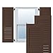Ekena Millwork RWL18X066TBP Exterior Real Wood Pine Louvered Shutters (Per Pair), Tudor Brown, 18"W x 66"H