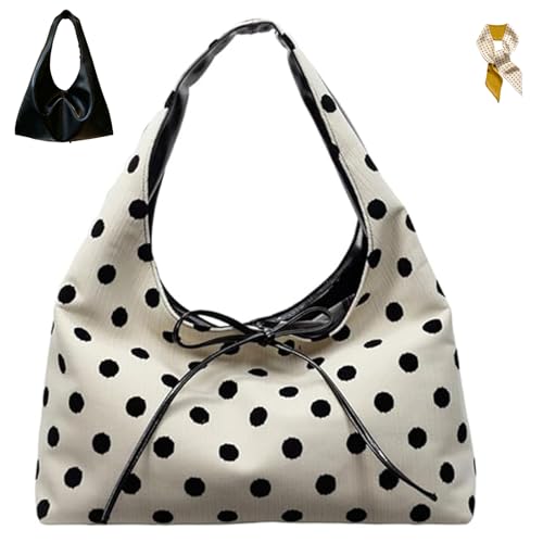 Sac hobo à pois grand format pour sorties et voyages