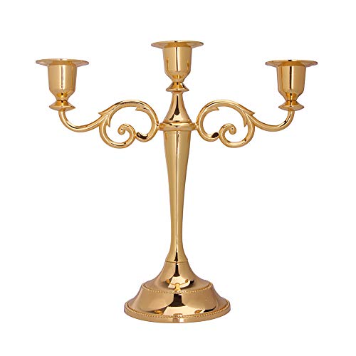 Ecoolda Gold Taper Candle Holder,Wedding & Dinning Table Decorative Candlestick Holder,Metal Candelabra,Fits 3/4 inch Thick Taper Candle
