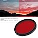 Lens Filter, Optical Glass Red Filter Camera Lens Camera Filters with Multilayer Coating for
