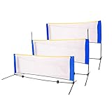 DYJD Badminton-Netz, 3m / 4m / 5m einstellbares faltbares Badminton-Tennis-Volleyball-Netz mit Stand-Tragetasche, für den Innen-Strand-Sport im Freien,14ft