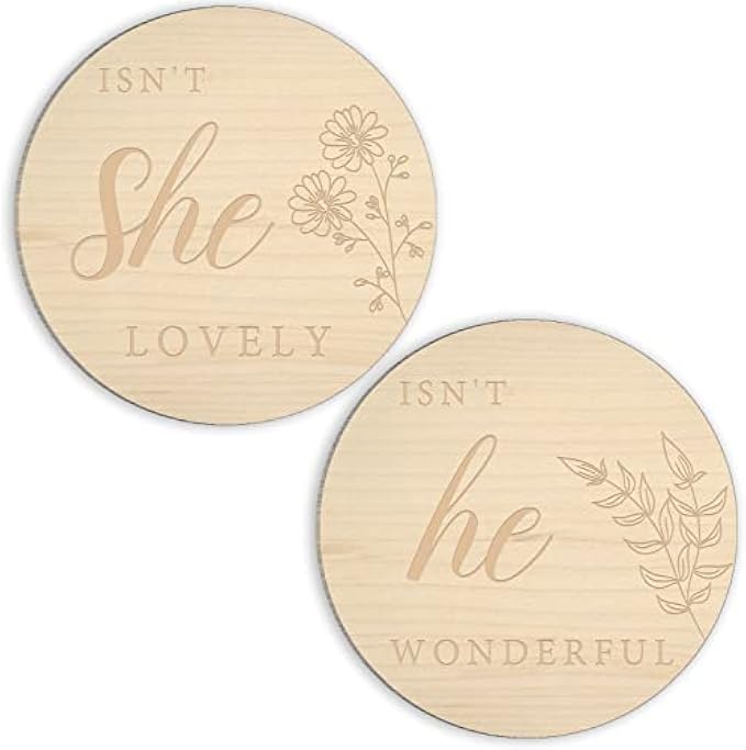 6" Double Sided Gender Reveal Wooden Sign, Boy Or Girl Pregnancy Announcement, He Or She Photography Prop, Gift for New Mom, Baby Shower, Gender Reveal, Crib & Nursery Decorations