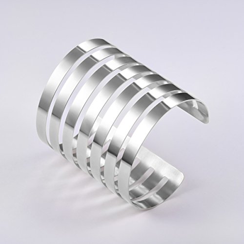 FOCALOOK Donna Bracciale Aperto Braccialetto Largo...