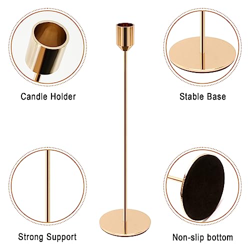 TOTSUN 3PCS Gold Candle Holders 24/28/34cm Candle Stand for Table, Candle Holders Vintage for Wedding, Party, Candlelight Dinner, Living Room, Garden and Housewarming Gift - Cosy Home Interiors TOTSUN 3PCS Gold Candle Holders 24/28/34cm Candle Stand for Table, Candle Holders Vintage for Wedding, Party, Candlelight Dinner, Living Room, Garden and Housewarming Gift - Image 3