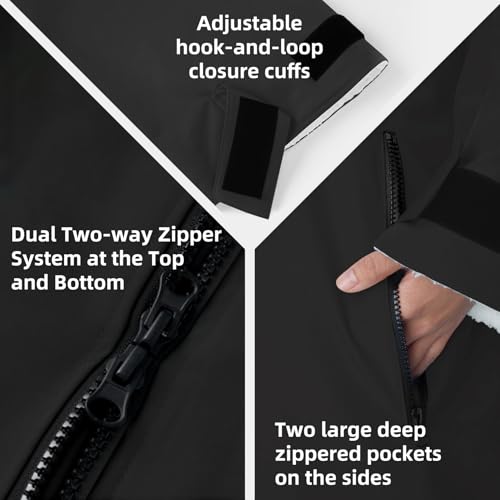 Swim Parka Women Men Windproof Sherpa-Lined Unisex Parka Quick-dry Robe Coat for Youth,Oversize Swimming Warm Jacket4